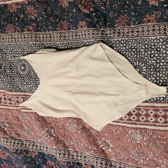 Gaze White Spaghetti Strap Bodysuit - Picture 1 of 3